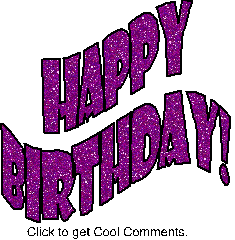 Click to get the codes for this image. Purple Happy Birthday Wiggle Text, Birthday Glitter Text, Happy Birthday Free Image, Glitter Graphic, Greeting or Meme for Facebook, Twitter or any forum or blog.