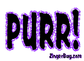 Click to get the codes for this image. Purr Grow Text Purple, Animals  Cats Free Image, Glitter Graphic, Greeting or Meme for Facebook, Twitter or any forum or blog.