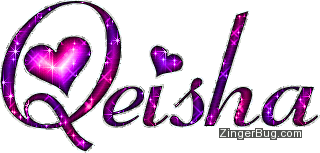 Click to get the codes for this image. Qeisha Pink And Purple Glitter Name, Girl Names Free Image Glitter Graphic for Facebook, Twitter or any blog.