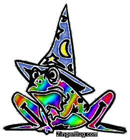 Click to get the codes for this image. Rainbow Colored Frog With Wizard Hat, Animal, Animals Free Image, Glitter Graphic, Greeting or Meme for Facebook, Twitter or any forum or blog.