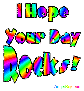 Click to get the codes for this image. Rainbow Glitter Text: I Hope Your Day Rocks, Have a Great Day Free Image, Glitter Graphic, Greeting or Meme for any Facebook, Twitter or any blog.