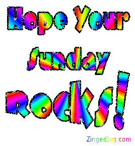 Click to get the codes for this image. Rainbow Glitter Text: Hope Your Sunday Rocks, Happy Sunday Free Image, Glitter Graphic, Greeting or Meme for Facebook, Twitter or any forum or blog.