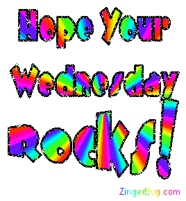 Click to get the codes for this image. Rainbow Glitter Text: Hope Your Wednesday Rocks, Happy Wednesday Free Image, Glitter Graphic, Greeting or Meme for Facebook, Twitter or any forum or blog.