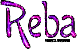 Click to get the codes for this image. Reba Pink Purple Glitter Name, Girl Names Free Image Glitter Graphic for Facebook, Twitter or any blog.