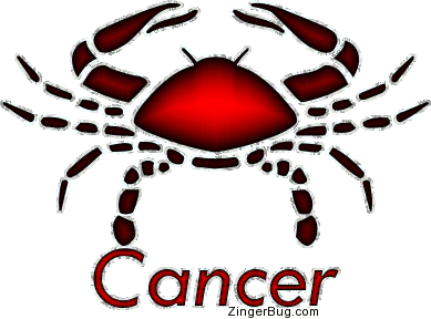 Click to get the codes for this image. This glitter graphic features the zodiac astrological sign for Cancer, the crab.