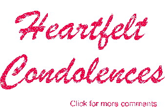Click to get the codes for this image. Red Condolences Glitter Text, Sympathy  Memorial Free Image, Glitter Graphic, Greeting or Meme for any Facebook, Twitter or any blog.
