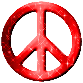 Click to get the codes for this image. Red Glittered Peace Sign, Peace Signs Free Image, Glitter Graphic, Greeting or Meme.
