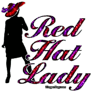 Click to get the codes for this image. Red Hat Lady Silhouette, Red Hat Ladies Free Image, Glitter Graphic, Greeting or Meme for Facebook, Twitter or any blog.