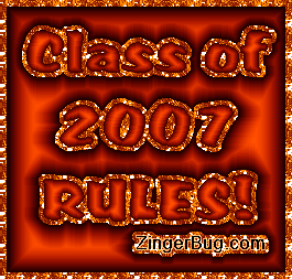 Click to get the codes for this image. Red Orange Satin Class Of 2007 Glitter Graphic, Class Of 2007 Free glitter graphic image designed for posting on Facebook, Twitter or any forum or blog.