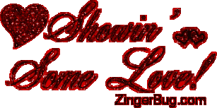 Click to get the codes for this image. Red Script Showin Love Glitter Text, Showin Some Love Free Image, Glitter Graphic, Greeting or Meme for any Facebook, Twitter or any blog.