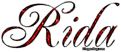 Click to get the codes for this image. Rida Red Glitter Name, Girl Names Free Image Glitter Graphic for Facebook, Twitter or any blog.
