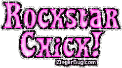 Click to get the codes for this image. Rockstar Chick Pink Glitter Text, Girly Stuff, Rockstar Chick Free Image, Glitter Graphic, Greeting or Meme for Facebook, Twitter or any forum or blog.