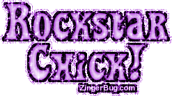 Click to get the codes for this image. Rockstar Chick Purple Glitter Text, Girly Stuff, Rockstar Chick Free Image, Glitter Graphic, Greeting or Meme for Facebook, Twitter or any forum or blog.