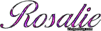 Click to get the codes for this image. Rosalie Pink Purple Glitter Name, Girl Names Free Image Glitter Graphic for Facebook, Twitter or any blog.