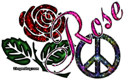 Click to get the codes for this image. Rose Pink Glitter Name With Flower And Peace Sign, Girl Names Free Image Glitter Graphic for Facebook, Twitter or any blog.