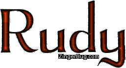 Click to get the codes for this image. Rudy Orange Glitter Name, Guy Names Free Image Glitter Graphic for Facebook, Twitter or any blog