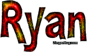 Click to get the codes for this image. Ryan Red And Yellow Glitter Name, Guy Names Free Image Glitter Graphic for Facebook, Twitter or any blog