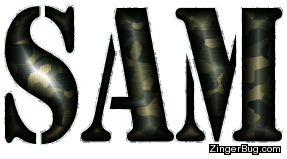 Click to get the codes for this image. Sam Army Camouflage Glitter Name, Guy Names Free Image Glitter Graphic for Facebook, Twitter or any blog