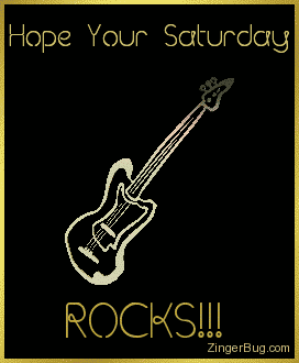 Click to get the codes for this image. This comment features a 3D rotating gold guitar charm graphic. The comment reads: Hope Your Saturday Rocks!!!