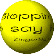 Click to get the codes for this image. This cute graphic is a 3D round yellow rotating smiley face with the comment: Just Stopping by to say Hello