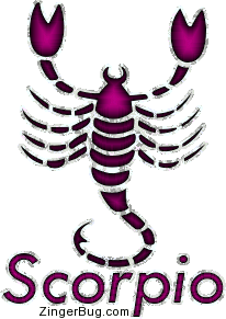 Click to get the codes for this image. This glitter graphic features the zodiac astrological sign for Scorpio, the scorpion.