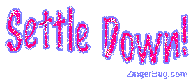Click to get the codes for this image. Settle Down Pink Purple Glitter Wiggle Glitter Text, Settle Down Free Image, Glitter Graphic, Greeting or Meme for Facebook, Twitter or any forum or blog.