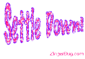 Click to get animated GIF glitter graphics of the phrase Settle Down
