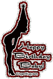 Sexy Birthday Silhouette Glitter Graphic, Greeting, Comment, Meme or GIF
