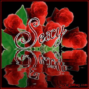 Click to get the codes for this image. This beautiful glitter graphic comment shows half a dozen red roses reflected in an animated pool with the glittered word Sexy.