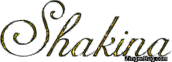 Click to get the codes for this image. Shakina Gold Glitter Name, Girl Names Free Image Glitter Graphic for Facebook, Twitter or any blog.