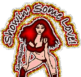 Click to get the codes for this image. This glitter graphic shows a sexy girl in a bikini with the comment: Showin' Some Love!
