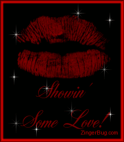 Click to get the codes for this image. Showin Love Lips Glitter Graphic, Hugs and Kisses, Showin Some Love Free Image, Glitter Graphic, Greeting or Meme for any Facebook, Twitter or any blog.