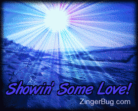 Click to get the codes for this image. Showin Love Winter Sun Glitter Graphic, Showin Some Love Free Image, Glitter Graphic, Greeting or Meme for any Facebook, Twitter or any blog.