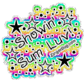 Click to get the codes for this image. This rainbow stars glitter graphic comment reads: Showin' Sum Love