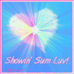 Click to get the codes for this image. Showin Sum Luv Pastel Starburst, Hearts, Showin Some Love Free Image, Glitter Graphic, Greeting or Meme for any Facebook, Twitter or any blog.
