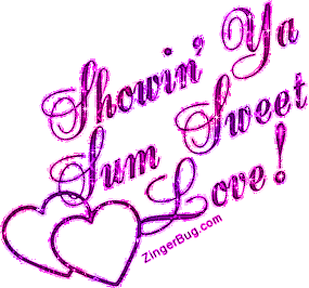 Click to get the codes for this image. Showin Ya Some Sweet Love Pink Purple Glitter, Showin Some Love Free Image, Glitter Graphic, Greeting or Meme for any Facebook, Twitter or any blog.