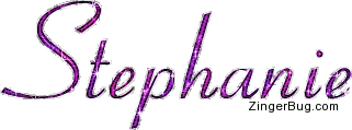 Stephanie Glitter Name Text Pink Glitter Graphic, Greeting, Comment