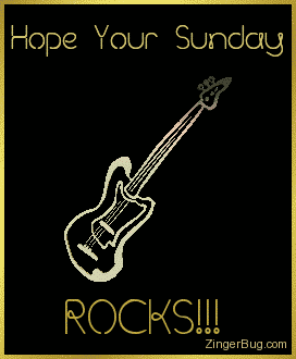 Click to get the codes for this image. This comment features a 3D rotating gold guitar charm graphic. The comment reads: Hope Your Sunday Rocks!!!