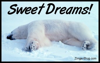 Click to get the codes for this image. Sweet Dreams Polar Bear, Goodnight, Dream, Animals  Bears Free Image, Glitter Graphic, Greeting or Meme for Facebook, Twitter or any forum or blog.