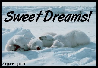 Click to get the codes for this image. Sweet Dreams Polar Bear Family, Goodnight, Dream, Animals  Bears Free Image, Glitter Graphic, Greeting or Meme for Facebook, Twitter or any forum or blog.