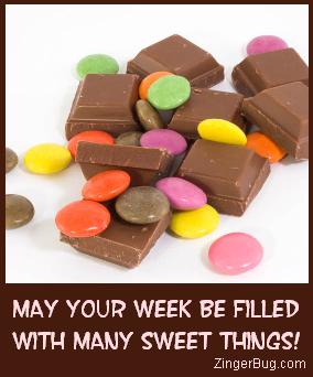 Click to get the codes for this image. May your week be filled with many sweet things! Photo of chocolate candies.
