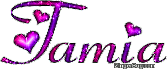 Click to get the codes for this image. Tamia Pink And Purple Glitter Name, Girl Names Free Image Glitter Graphic for Facebook, Twitter or any blog.