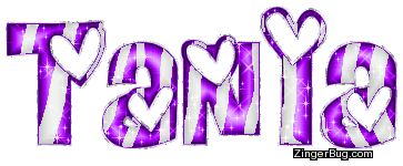 Click to get the codes for this image. Tania Purple Zebra Stripe Glitter Name, Girl Names Free Image Glitter Graphic for Facebook, Twitter or any blog.