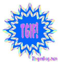 Click to get the codes for this image. Tgif Blue Starburst, Happy Friday, TGIF Free Image, Glitter Graphic, Greeting or Meme for Facebook, Twitter or any forum or blog.