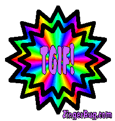 Click to get the codes for this image. Tgif Rainbow, Happy Friday, TGIF Free Image, Glitter Graphic, Greeting or Meme for Facebook, Twitter or any forum or blog.
