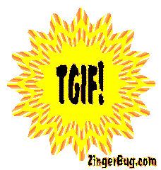 Click to get the codes for this image. Tgif Sun, Happy Friday, TGIF Free Image, Glitter Graphic, Greeting or Meme for Facebook, Twitter or any forum or blog.