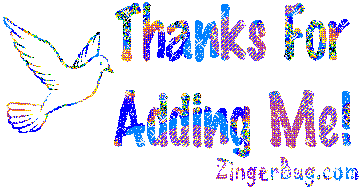 Click to get the codes for this image. Thanks 4 The Add Dove Glitter Text, Animals  Birds, Thanks For The Add Free Image, Glitter Graphic, Greeting or Meme for Facebook, Twitter or any forum or blog.