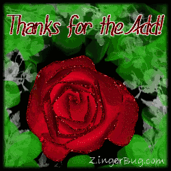 Click to get the codes for this image. Thanks For the Add Red Rose Glitter Graphic, Thanks For The Add, Flowers Free Image, Glitter Graphic, Greeting or Meme for Facebook, Twitter or any blog.