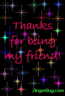 Click to get the codes for this image. Thanks For Being My Friend Black Background Stars, Thanks For The Add, Friendship Free Image, Glitter Graphic, Greeting or Meme for any Facebook, Twitter or any blog.