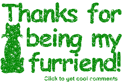 Click to get the codes for this image. Thanks For Being My Furrriend Green Glitter, Thanks For The Add, Animals  Cats, Friendship Free Image, Glitter Graphic, Greeting or Meme for Facebook, Twitter or any forum or blog.